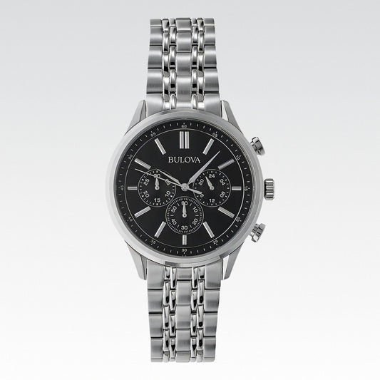 Reloj Bulova Moda Modelo: 96k107 Color de la correa Plateado Color del bisel Plateado Color del fondo Negro - Nuevo