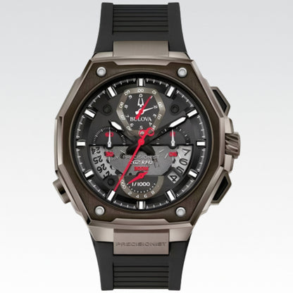 Reloj Bulova Precisionist Original Negro Para Hombre Bisel Gris - Vitrina