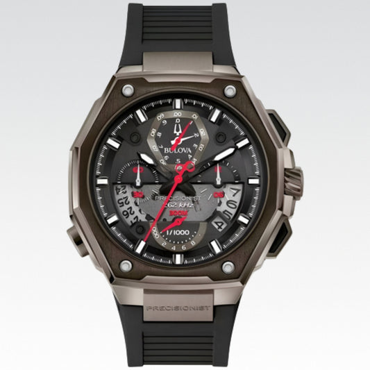 Reloj Bulova Precisionist Original Negro Para Hombre Bisel Gris - Vitrina