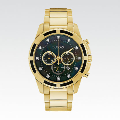 Bulova Mens Gold Tone Stainless Steel Bracelet Watch 97d121 - Vitrina