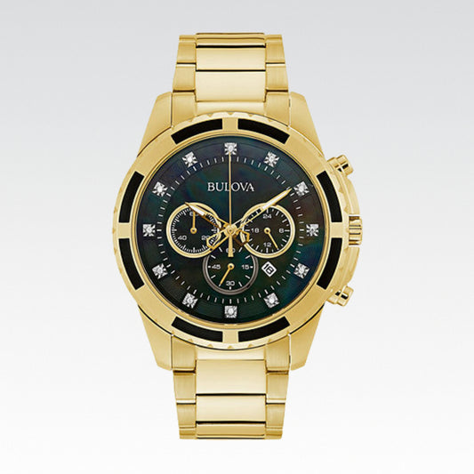 Bulova Mens Gold Tone Stainless Steel Bracelet Watch 97d121 - Vitrina