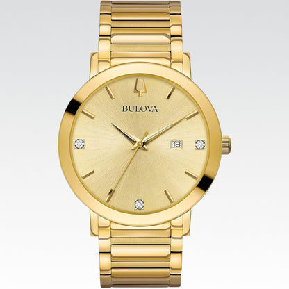 Bulova - Reloj moderno de cuarzo para hombre, acero inoxidable, diamante - Nuevo