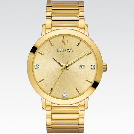 Bulova - Reloj moderno de cuarzo para hombre, acero inoxidable, diamante - Nuevo