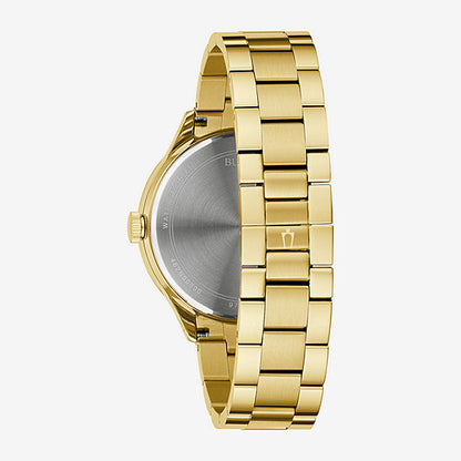 Bulova Mens Gold Tone Stainless Steel Bracelet Watch 97b227
