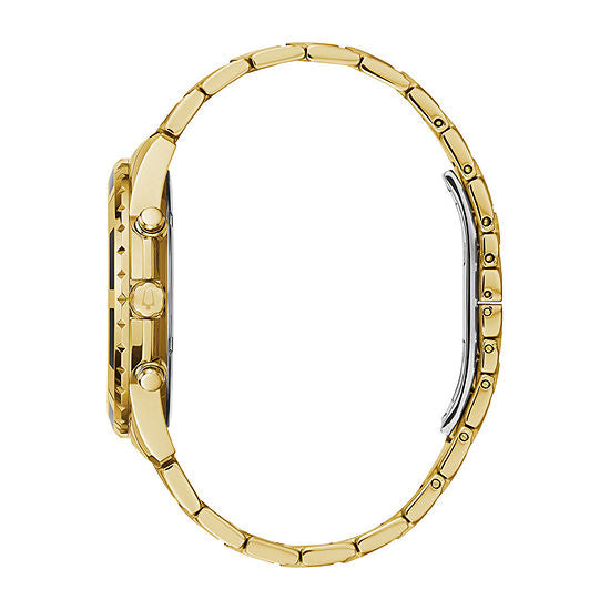 Bulova Mens Gold Tone Stainless Steel Bracelet Watch 97d121