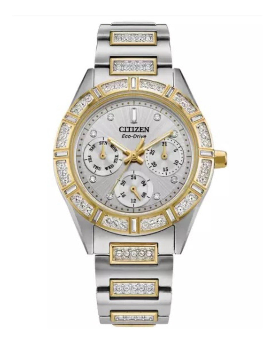 Reloj Citizen Eco-drive Fd2074-55a Original Mujer Dos Tonos - Plateado - Dorado - Gris