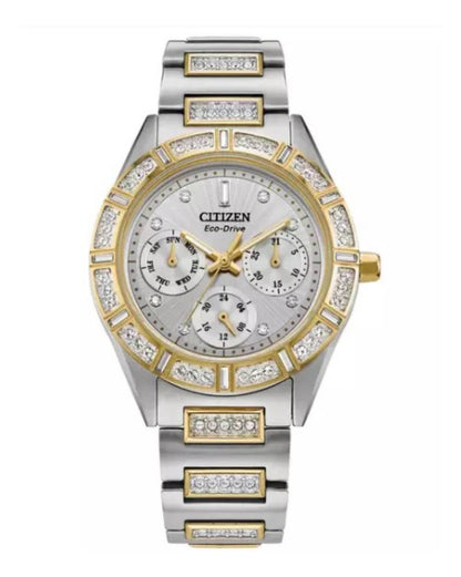 Reloj Citizen Eco-drive Fd2074-55a Original Mujer Dos Tonos - Plateado - Dorado - Gris