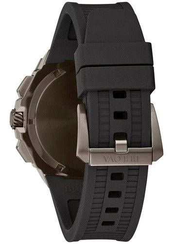 Reloj Bulova Precisionist Original Negro Para Hombre Bisel Gris
