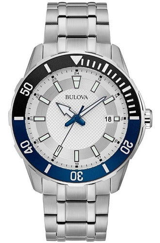 Reloj Bulova Classic 98b349 Original Plateado Azul Plateado