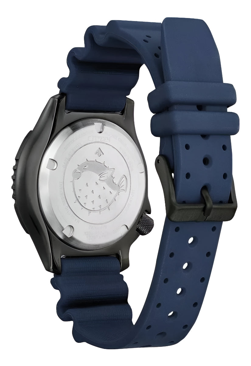 Citizen Promaster Dive Automatic Fugu Ny0137-09a .. Dcmstore Correa Azul Bisel Negro Fondo Crema