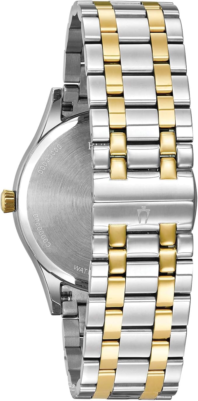 Bulova Men's Classic Stainless Steel Watch with Diamonds and Day Date - Vitrina