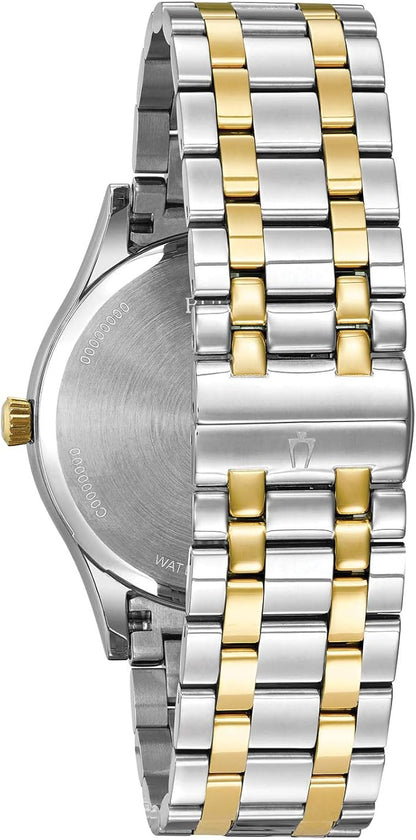 Bulova Men's Classic Stainless Steel Watch with Diamonds and Day Date - Vitrina