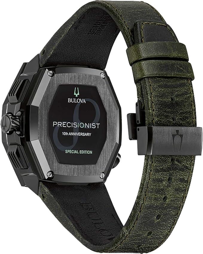 Bulova Reloj de cuarzo con esfera negra y correa SSB para hombre, Negro, Correa - Nuevo