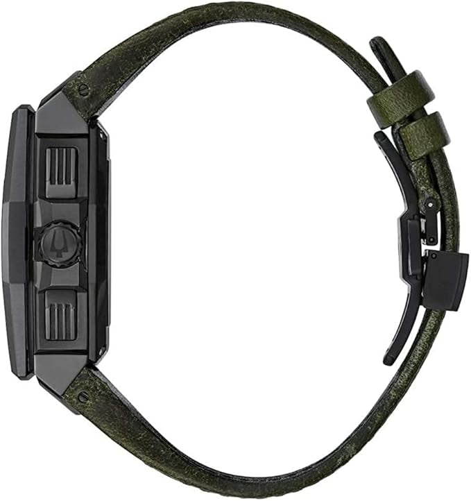 Reloj de cuarzo con esfera negra y correa SSB para hombre, Negro, Correa - Vitrina