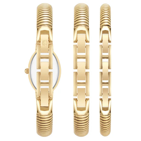 Juego de pulseras y relojes para mujer Anne Klein - Nuevo